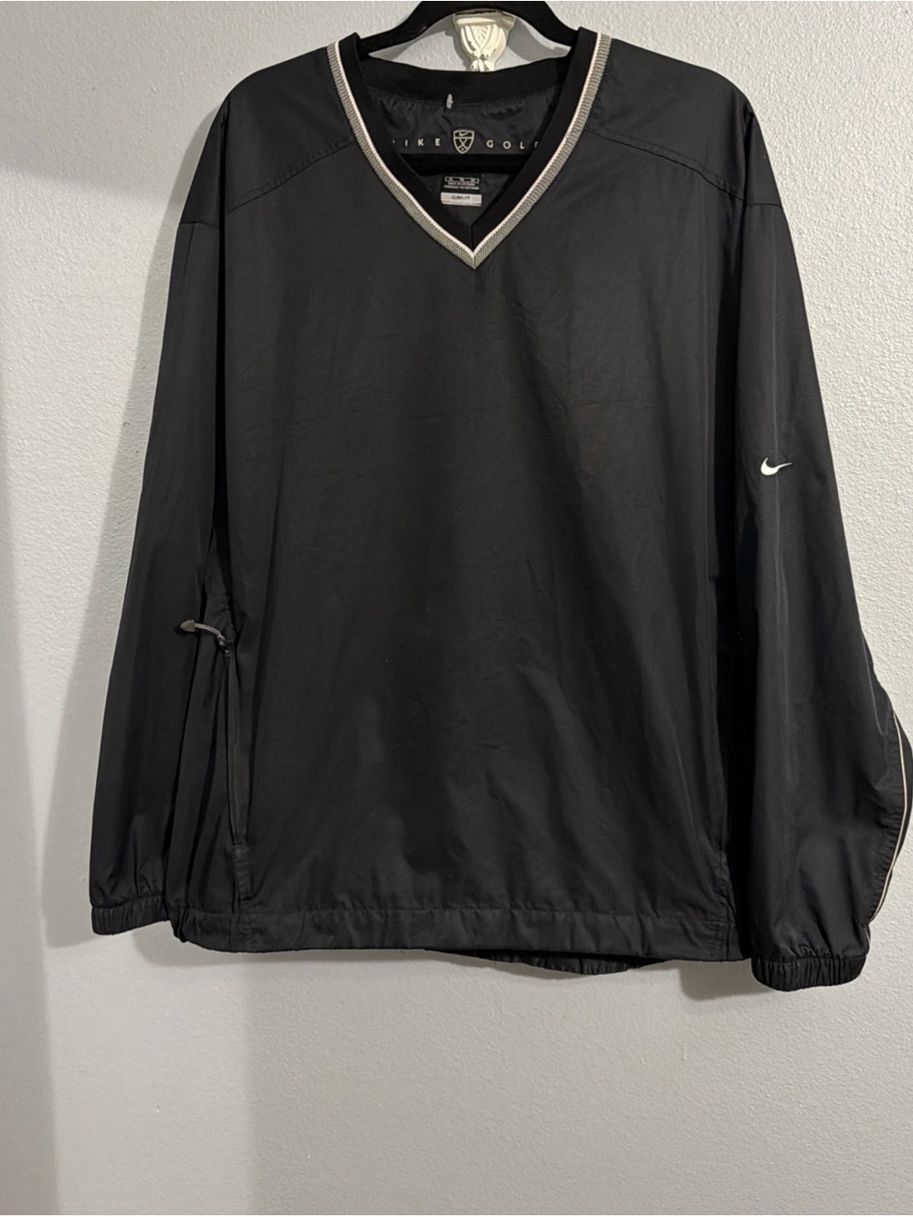 Nike Golf Black V Neck Size XL Windbreaker Jacket Pullover Large Rain Jacket - Picture 3 of 11